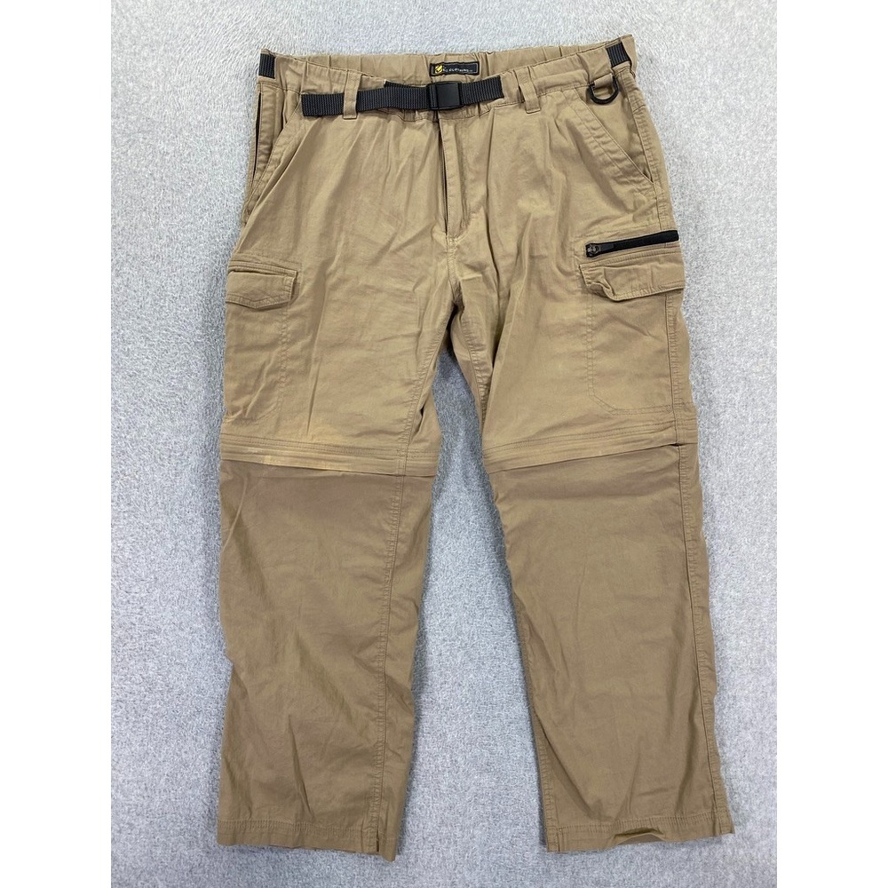 BC Clothing Pants Mens XL x‎ 28 Khaki Convertible Zip Off Cargo Hiking Stretch